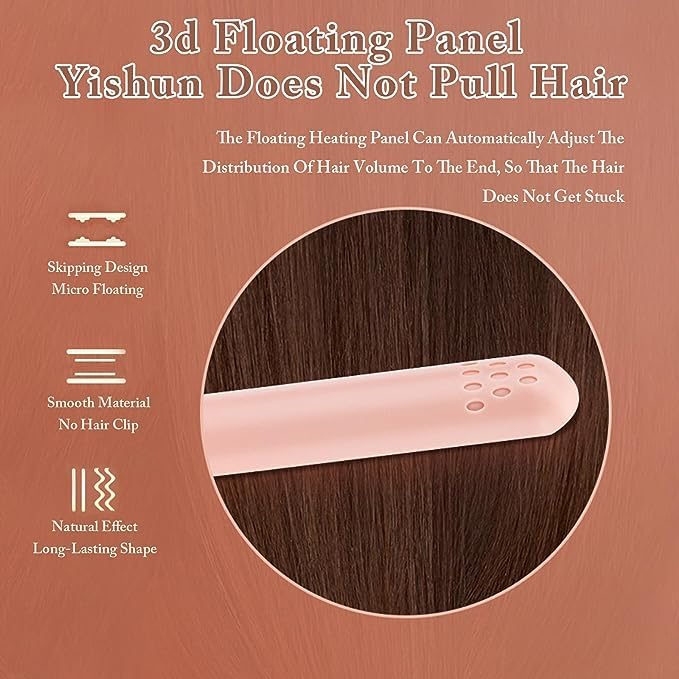 Jesshiny Mini Dual-Purpose Curling Iron,Hair Straightener and Curler 2 in 1,Ceramic Portable Mini Curling Iron Travel Size,USB Hair Iron Straight