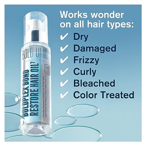 Boldplex 7 Hair Oil for Dry & Damaged Hair - Adds Shine, Strengthens, Smooths Split Ends & Frizz, Moisturises & Nourishes. Weightless Hair Treatm