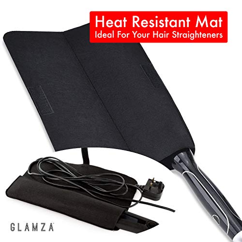 Glamza Extreme Heat Protection Hair Straightener Mat Safety Tongs Resistant Cover Case