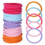 50 Pcs Hair Bands for Women, 4mm Hair Bobbles for Thick Hair, Elastic Hair Ties No Damage, Multy-Colored Ponytail Holders, Hair Bobbles No Metal