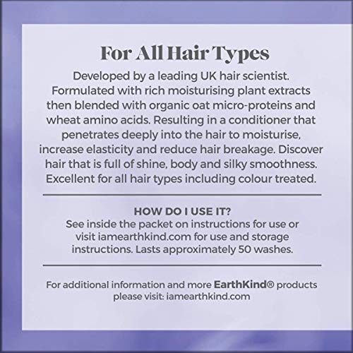 EarthKind Organic Oats Conditioning Bar, Moisturising Solid Conditioner Bar for Hair, Sulfate Free, Plastic Free & Vegan, All Hair Types, Gentle