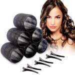 MIRZIAN 6PCS Heatless Hair Rollers with 6 Clips- Self Holding Velcro Curlers for Long Hairs-Gripping Sticky Hair Curler- No Heat Rollers for Hair