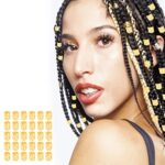 30pcs Hair Braid Rings Dreadlocks,Cuffs Braid Rings Hair Clips,Aluminum Dreadlocks beads Adjustable Metal Cuffs Hair Jewelry Rings Clips for Brai