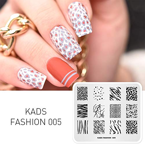 KADS Nail Stamping Plate Fashion Nail Art Stamp Template DIY Image Template Manicure Stamping Plate Stencil Tools (FASHION 005)