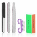 Nail File Set, VIPITH Nail Files and Buffers Professional Manicure Tools Buffers Block Tools 100/180 Grit Nail with Brush 5pcs