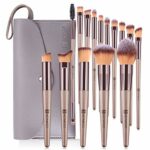 Makeup Brushes 15 Pcs Make Up Brushes Set Professional Champagne Gold Makeup Brush Pack Foundation Blending Powder Blush Concealers Eyeshadow Eye