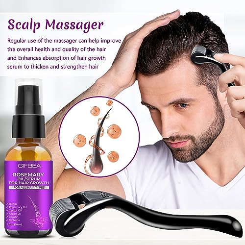 Rosemary Oil Serum for Hair Growth Diluted W/Scalp Massager Hair Growth Oil Serum with Rosemary Oil Biotin Castor Oil Argan Oil Caffeine Keratin