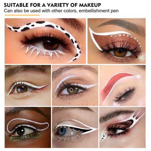 Beteligir Matte White Liquid Eyeliner, Waterproof Eye Liner Long Lasting Eye Brighten, Professional Highlighter White Eyeliner (White)