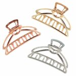 VinBee 3PCS Hair Clip Metal Women Claw Clips for Thick Hair Hair Claw Clip Jaw Clamp Hair Pins Strong Hold Hollow Non-slip Hair Grips for Women a