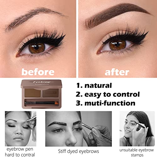 Eyebrow Powder,Dark Brown Light Brown Eyebrows Shaper Brow Pomade Pen Pencil Tint Makeup Kit Set. As Eyeliner Face Contour Hairline Filler For Wo