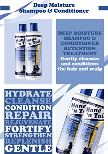 Mane 'n Tail Deep Moisture Shampoo & Conditioner Kit 355ml - Vitamin E and Pro-Vitamin B5 - For all hair types - Helps repair hair and scalp