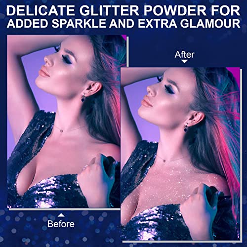 Glitter Spray - Temporary Shiny Glitter Spray for Body, Hair, Face and Clothing, Waterproof Hairspray, Shimmer Silver Powder for Prom, Festival R