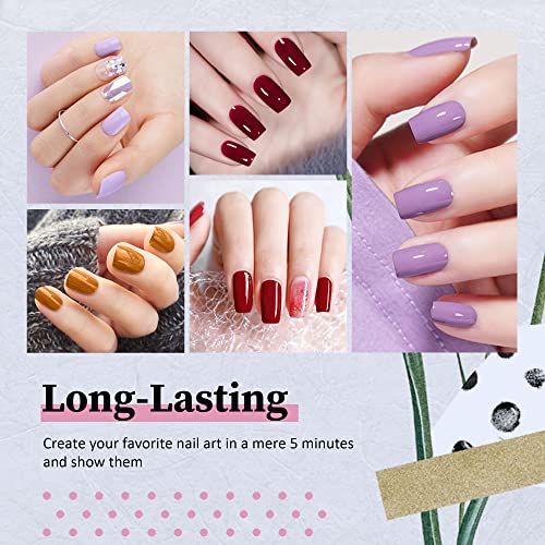 CICK Gel Nail Set Nail Lamp,72W UV LED Nail Dryer Curing Gel Nail Polish Set 6 Gel Colors Matte&Glossy Top Coat Base Coat, Essential Manicure Too