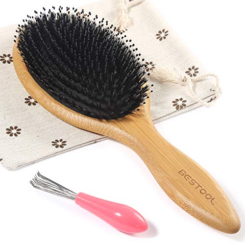 BESTOOL Hair Brush, Boar Bristle Hair Brushes for Women men Kid, Boar & Nylon Bristle Brush for Wet/Dry Hair Smoothing Massaging Detangling, Ever