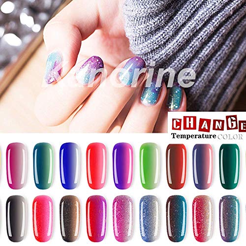 Kanorine Temperature Color Changing Gel Nail Polish UV LED Soak Off Gel Varnish Manicure Colour Changing Art Gel Polish 10mL