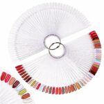 100pcs Fan-shaped Nail Swatches, Nail Color Display Sticks Pop Sticks with Metal Buckle, Clear Nail Art Tips for Nail Gel Polish Displays and Pra