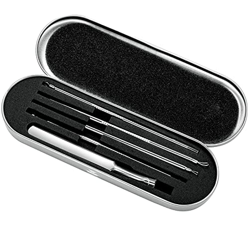 Smukdoo Blackhead Remover Tool Set, 5 PCS Curved Tweezer Blackhead Removal Tools, Pimple Spot Popper Removal Tool