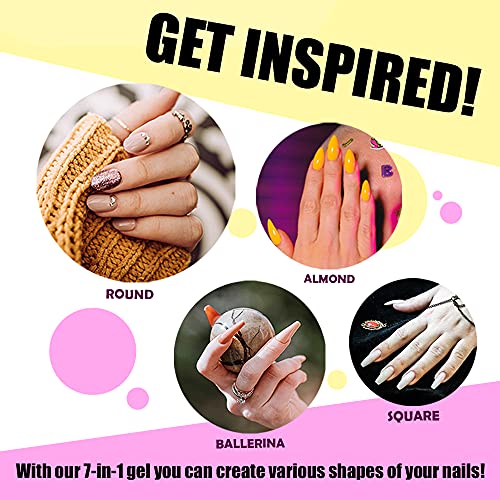 La Rosa 7-in-1 BUILDER GEL in a Bottle - UV Gel - NUDE for nail design and nail art, Nail Easy-To-Use Extension Builder, Cover gel - 15 ml (Light