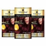 Schwarzkopf Oleo Intense Red Hair Dye, 3-Pack Permanent Oil Colour, No Ammonia, Covers Greys, Burgundy Red 4-23