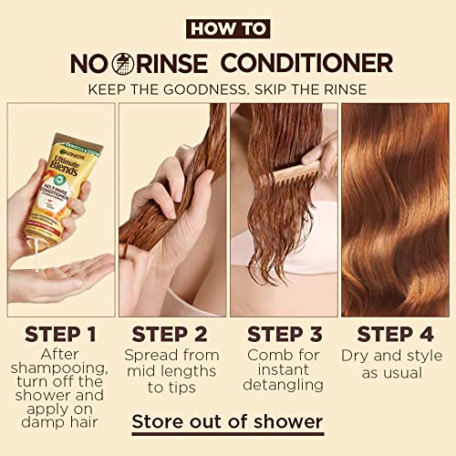Garnier Ultimate Blends Honey Treasures, Nourishing No-Rinse Conditioner, For Damaged & Fragile Hair, 98% Natural Origin Ingredients, 200ml