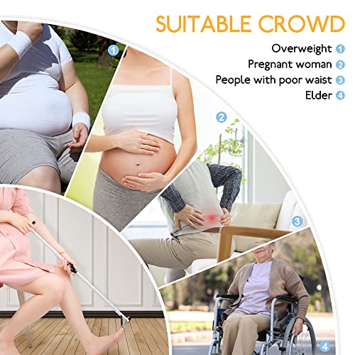 ILOKNZI Aluminium Long Handle Toenail Clippers with Magnifying Glass Helps Obese, Elderly, Pregnant Women Without Bending Down to Cut Toenails (w