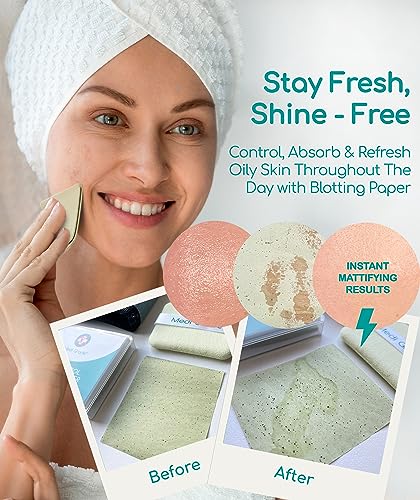 Medi Grade Blackhead Remover Tool with Blotting Paper for Oily Skin, 50-sheets - Comprehensive Pimple Popping Kit for Acne-Prone Skin with Skinca