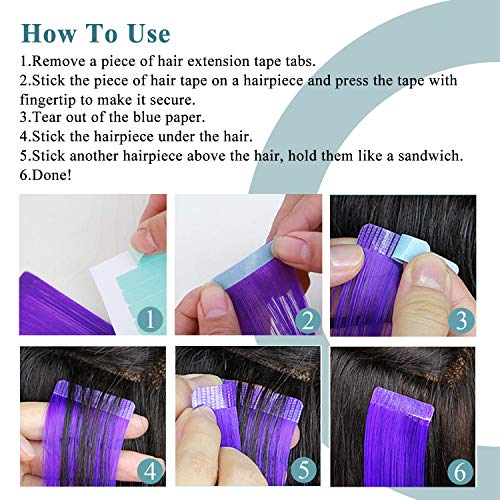 Hair Extension Tape Tabs, 96pcs Pre-cut Double Sided Adhesive Tapes in Hair Extensions, Beauty Tool for Human Hair Weft Replacement - Waterproof
