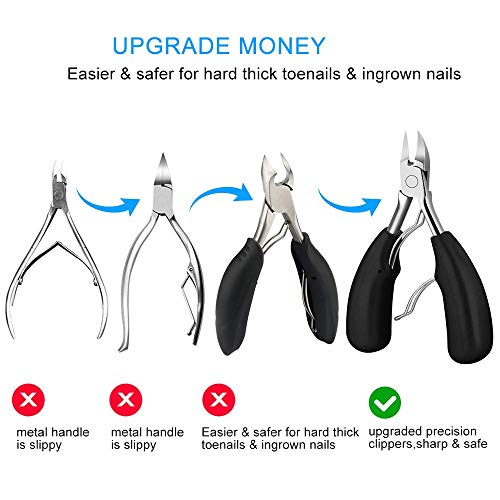 4PCS Toe Nail Clipper for Ingrown or Thick Toenails,Toenails Trimmer and Professional Podiatrist Toenail Nipper for Seniors with Surgical Stainle