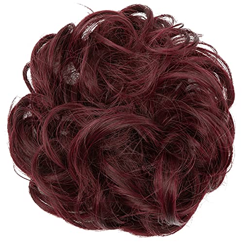 Messy Hair Bun Extensions Curly Wavy Hair Scrunchies for Women Girls Large Synthetic Donut Updo Hair Pieces Hair Chignons