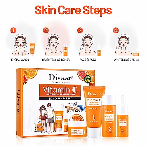 mercham Skincare Set Gifts for Teenage Girls-Vitamin C Serum for Womens Gift Sets, Includes Cleanser-Toner-Serum-Face Cream, Moisturizing & Brigh