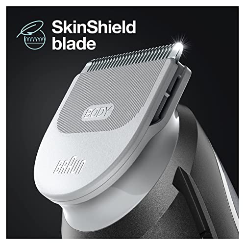 Braun Body Groomer 3, Manscaping Tool For Men With SkinShield Technology, Sensitive Comb, Wet & Dry, 100% Waterproof, UK 2 Pin Plug, BG3350, Blac