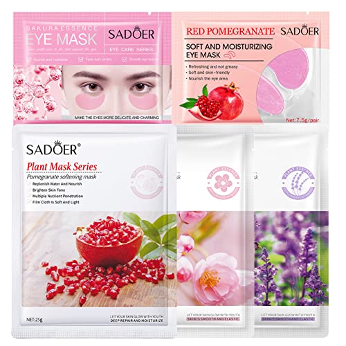 Hydrating Face Mask,Hydrating Moisturising Face Sheet Masks Nourishing Improves Skin Face Care,Face Mask Set for Dehydrated, Dull and Tired Skin,