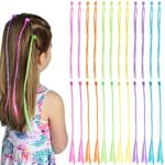 36 Pcs Kids Hair Extensions with Hair Clips, VEGCOO Braided Hair Hair Accessories for Girls Hair Decor Party Favors Children Performance(12 Colou