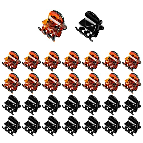 Hanyousheng Mini Claw Clips, 30pcs Mini Hair Claws, Small Hair Claw Clips, Non slip Hair Clip, Mini Hair Clips for Girls and Women with Storage B