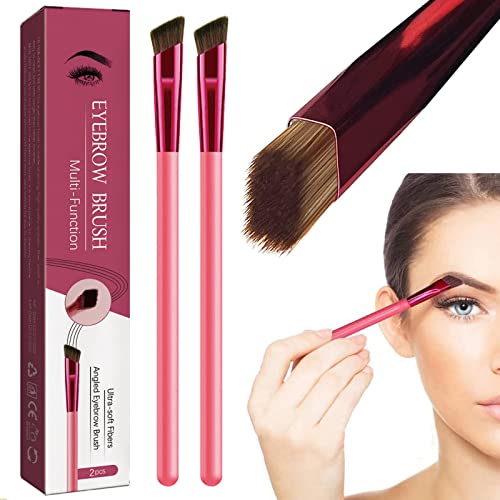 Multi-Function Eyebrow Brush,2PCS Perfect Angled Thrush Artifact, Eye Brow Concealer Contour Brush,Function Eyebrow Brushes Make-Up Tool Beauty (