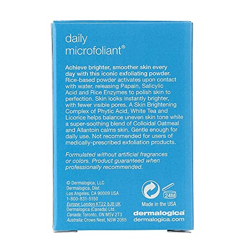 Dermalogica Daily Microfoliant - Brightening Powder Exfoliant for Smoother Skin-Brightening Complex with Phytic Acid-Gentle Enough for Daily Use