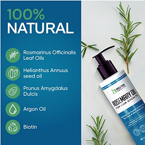 Rosemary Oil For Hair Growth Natural Serum, with Biotin, Sunflower Oil, Argan Oil and Rosemary Oil Natural Hair Growth Oil with Pre Diluted Rosem