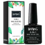 INPING Nail Glue, 6-In-1 Gel Nail Glue for Acrylic Nails Tips Extra Strong Nail False Nail Glue Artificial Bond Glue for Stick On Nails/Base Coat