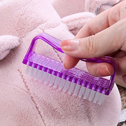 Nail Brush for Cleaning Nails Soft Nail Brushes set of 3 Plastic handle Finger Tip Scrubber, Small Hand Cleaning Brush for Hand, Feet, Nails (Mul