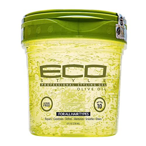 Ecostyle Olive Oil Styling Gel, Green, All Day Hold, Alcohol Free, Paraben Free, Sulphate Free, No Flaking, Anti-Itch, 236 ml