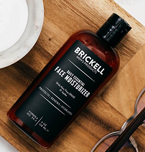 Brickell Men's Daily Essential Face Moisturizer for Men, Natural and Organic Fast-Absorbing Face Lotion with Hyaluronic Acid, Green Tea, and Jojo