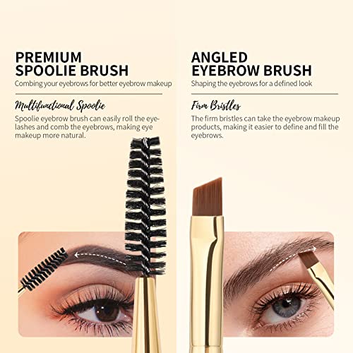 Docolor Eyebrow Brush Duo Eyebrow Spoolie 1Pc Professional Angled Eye Brow Brush Perfect for Lining and Shaping Brows, Spoolie for Brows or Lashe