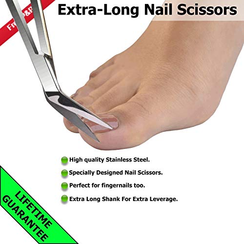 ASM® Nail Scissors - Long Handled Sharp Nail Clippers Cutters for Fingernail & Toenail Extra Long Thick Toe Nail Scissors Clippers Cutters Chirop