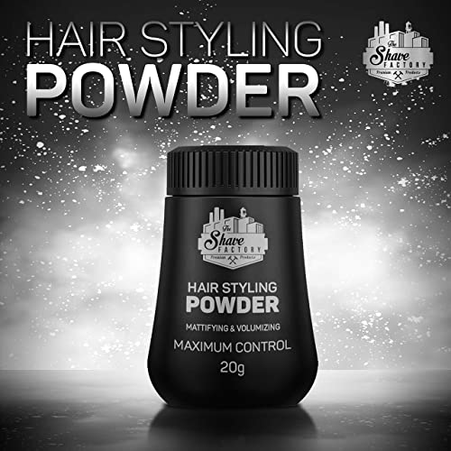 The Shave Factory Hair Styling Powder 20g. Mattifying&Volumizing Powder with Maximum Control-Elegant Design, Ease Of Use, Flexible and Long-Lasti