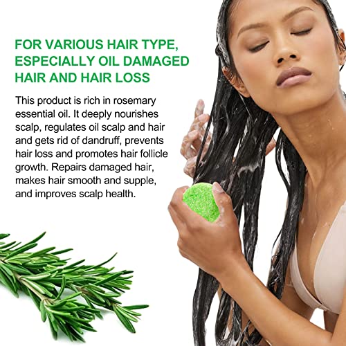 Rosemary Shampoo Bar, Solid Rosemary Shampoo for Hair Growth, Natural Shampoo Bar to Nourish Scalp and Treat Hair Loss, Eco Friendly Vegan Shampo