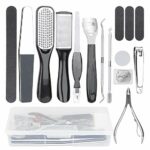 Professional Pedicure Kit, Gobesty Stainless Steel Foot File Pedicure and Manicure Set Pedicure Nail Clipper Hard Skin Remover Foot Care Kit for