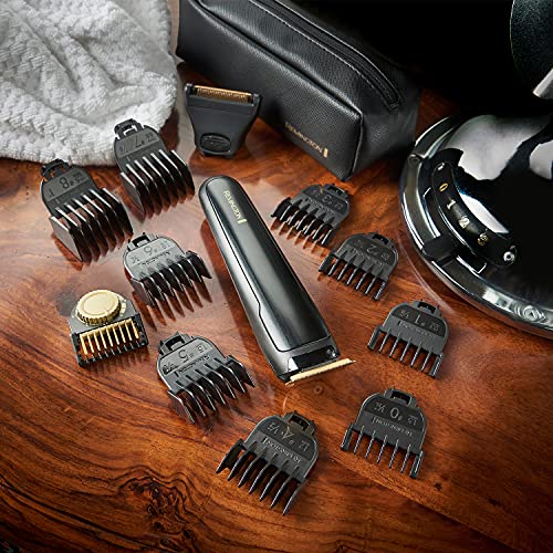Remington T-Series Men's Hair Clipper and Beard Trimmer Kit - Cordless Professional Grooming Kit with 11 Attachments - MB7050, Black