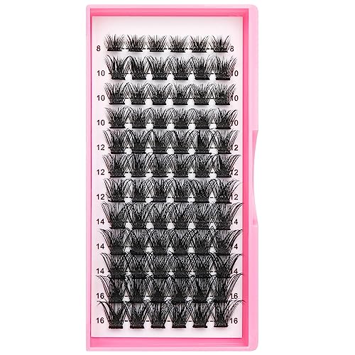 DIY Lash Extension Kit Cluster Lashes 240pcs Lash Cluster Individual Eyelash Extension Kit Natural D Curl Cluster Lash with Lash Bond and Seal, A