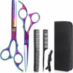 Lictin Hairdressing Scissors Hair Thinning Scissors Set and Hair Scissors, 6.0 inch + Presentation Case/Box + Black Comb + Thinning Hair Comb + B