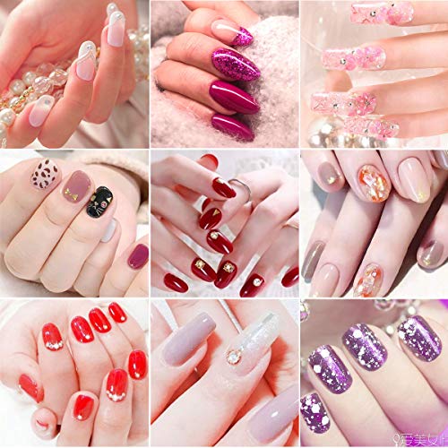 Beainfir 500 Pieces Clear False Nail Tips French Artificial Fake Art Nails Tips 10 Sizes DIY Acrylic Fake Nail with Box, Nail Brush, Cuticle Push